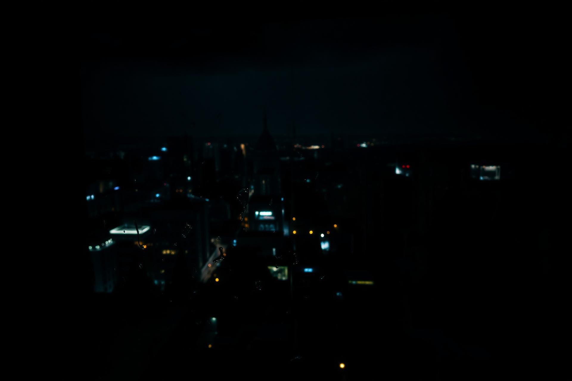 Vista aérea noturna da cidade de Brasília